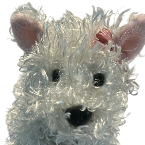 COPY - GANZ WEBKINZ Plush White Terrier Dog NO Code Pink Bow Stuffed Animal Plu… - Picture 3 of 9